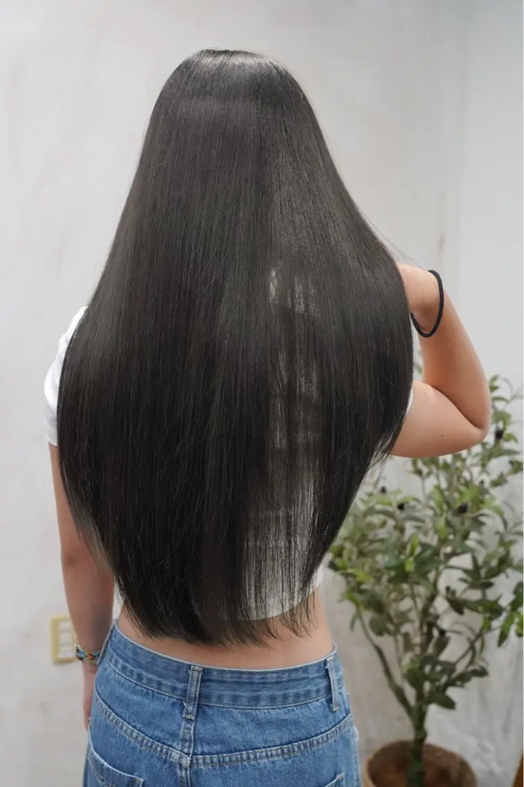 ロング 髪質改善 トリートメント グレージュ🩶透明感 カラー🫧みらいのヘアスタイル