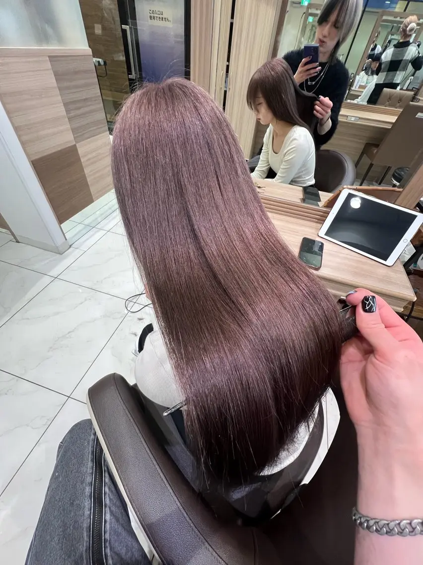 【メンテナンスセット】🐩韓国風似合わせカット+透明感ワンカラー+トリートメント🩶(ケアカラー+¥2200)の写真
