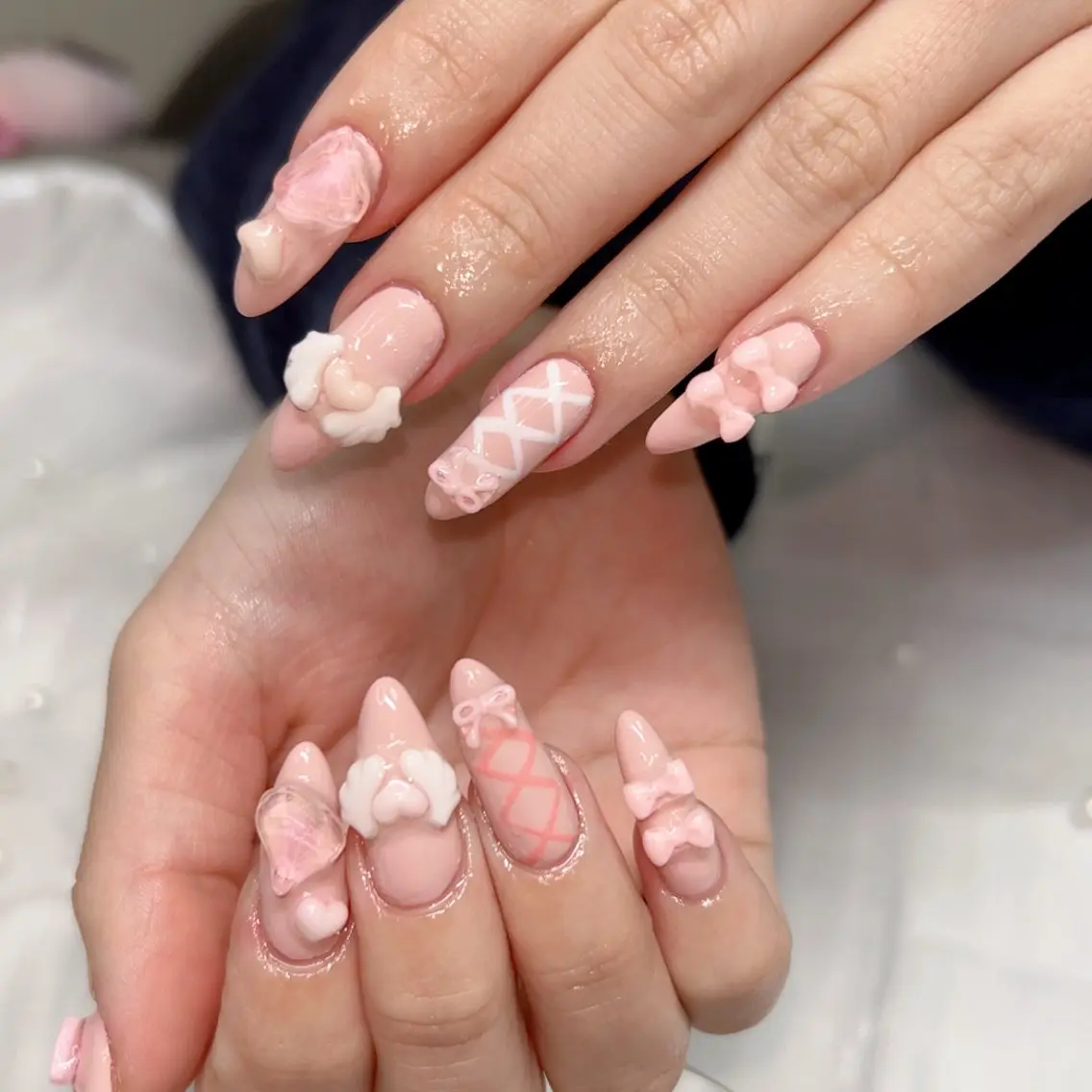 ネイル アートネイル フレンチネイル ジェルネイル グラデーション マグネットネイル Cute Tips nailのネイルデザイン