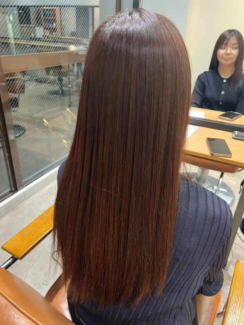 カラー 縮毛矯正 トリートメント 髪質改善ストレート /透明感カラー✨️のヘアスタイル