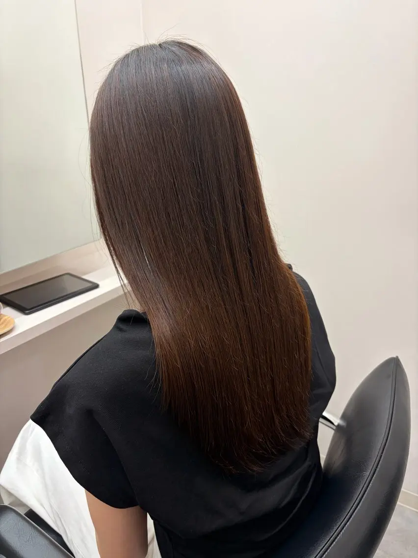 ロング カット 縮毛矯正 トリートメント とき/髪質改善/透明 感カラー☘️のヘアスタイル
