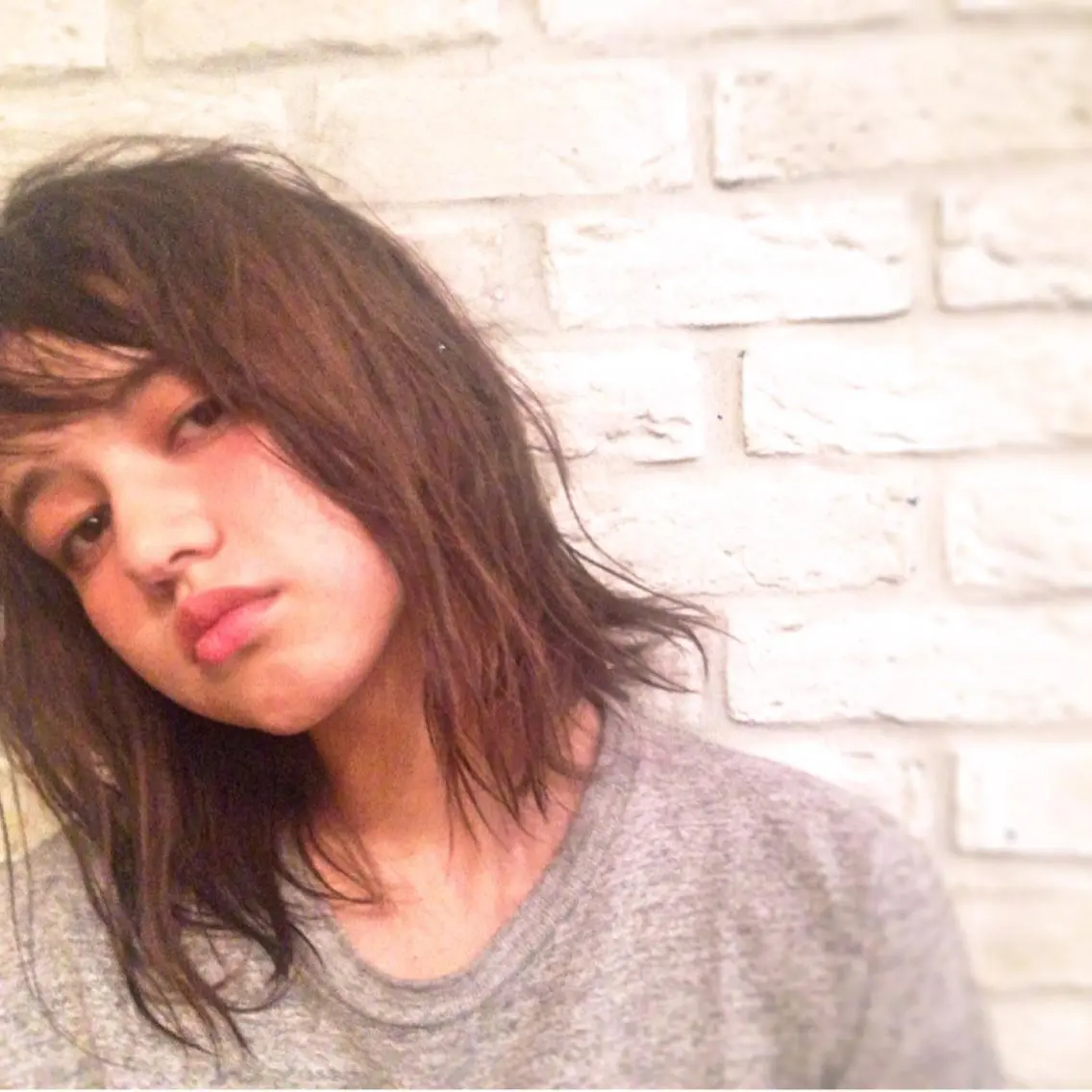 ミディアム セミロング カラー パーマ 💁♂️メンズカッ トパーマ💈大田涼華のヘアスタイル