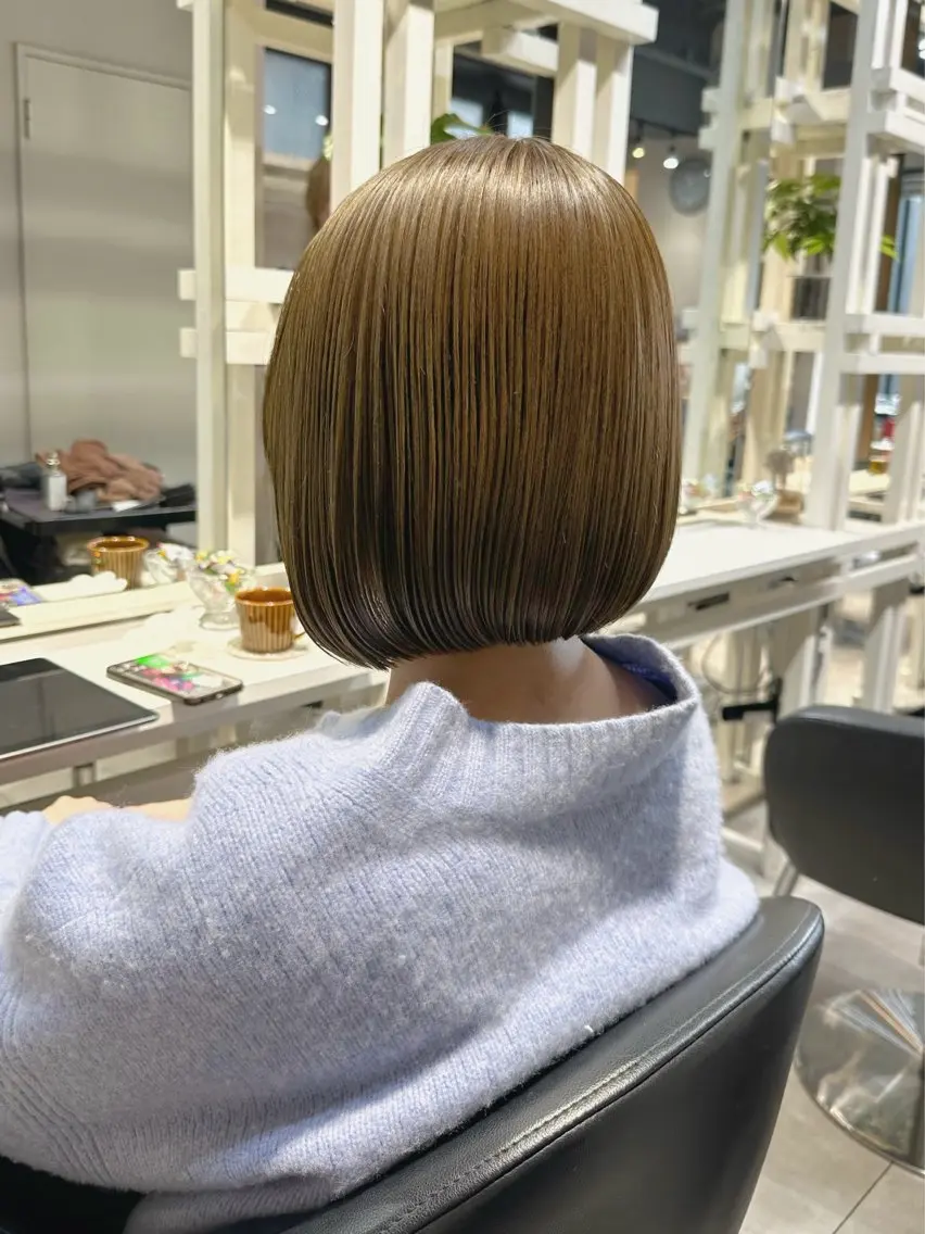 ショート カラー カット ヘアカラー トリートメント 透明感カラー/ボブ /佐藤伶のヘアスタイル