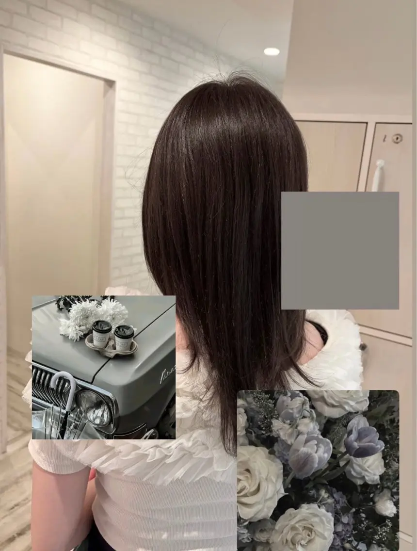 ミディアム カラー 透明感カラー グレージュ カット トリートメント レイヤー/透明感 HIRARIのヘアスタイル