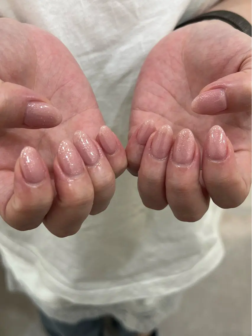 ネイル ラメ(グリッター) ワンカラーネイル ハンドネイル tuki nail suzumiのネイルデザイン