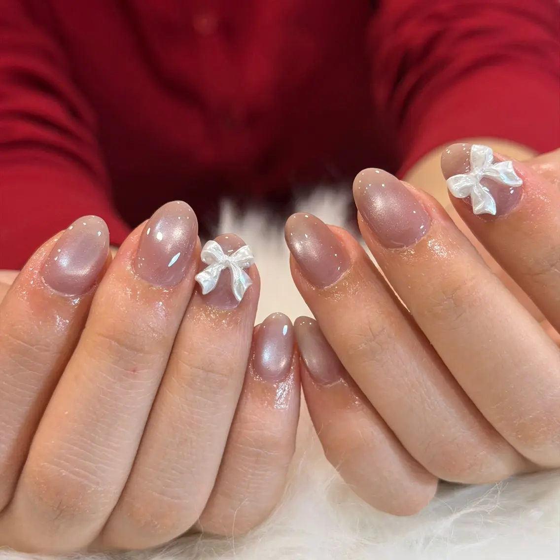 ネイル アートネイル オーロラネイル フレンチネイル ジェルネイル グラデーション ハンドネイル Luci Nail Shinokuboのネイルデザイン