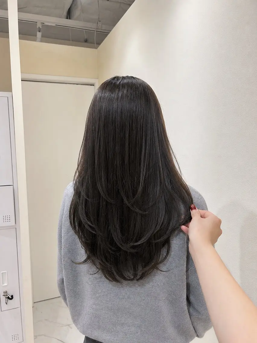 ロング レイヤーカット カット ヘアカラー トリートメント toa👒/レイヤー /ナチュラルのヘアスタイル