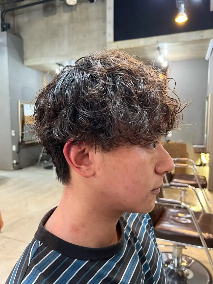 パーマ メンズ マッシュ 波巻きパーマ Men's NAM 八角のヘアスタイル