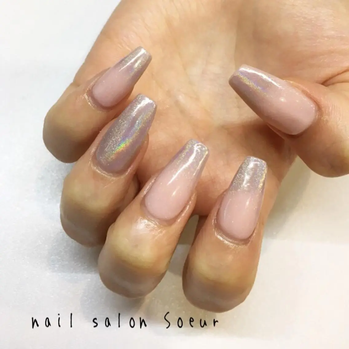 ネイル グラデーション 持ち込み ピンク ピンクベージュ スカルプネイル ハンドネイル nail salon Soeurのネイルデザイン