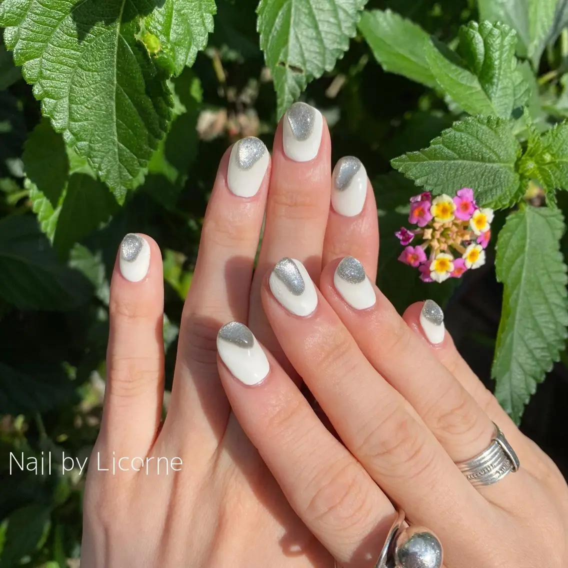 ネイル アートネイル オーロラネイル フレンチネイル 氷ネイル・うるうるネイル マグネットネイル ハンドネイル Nail by Licorneのネイルデザイン