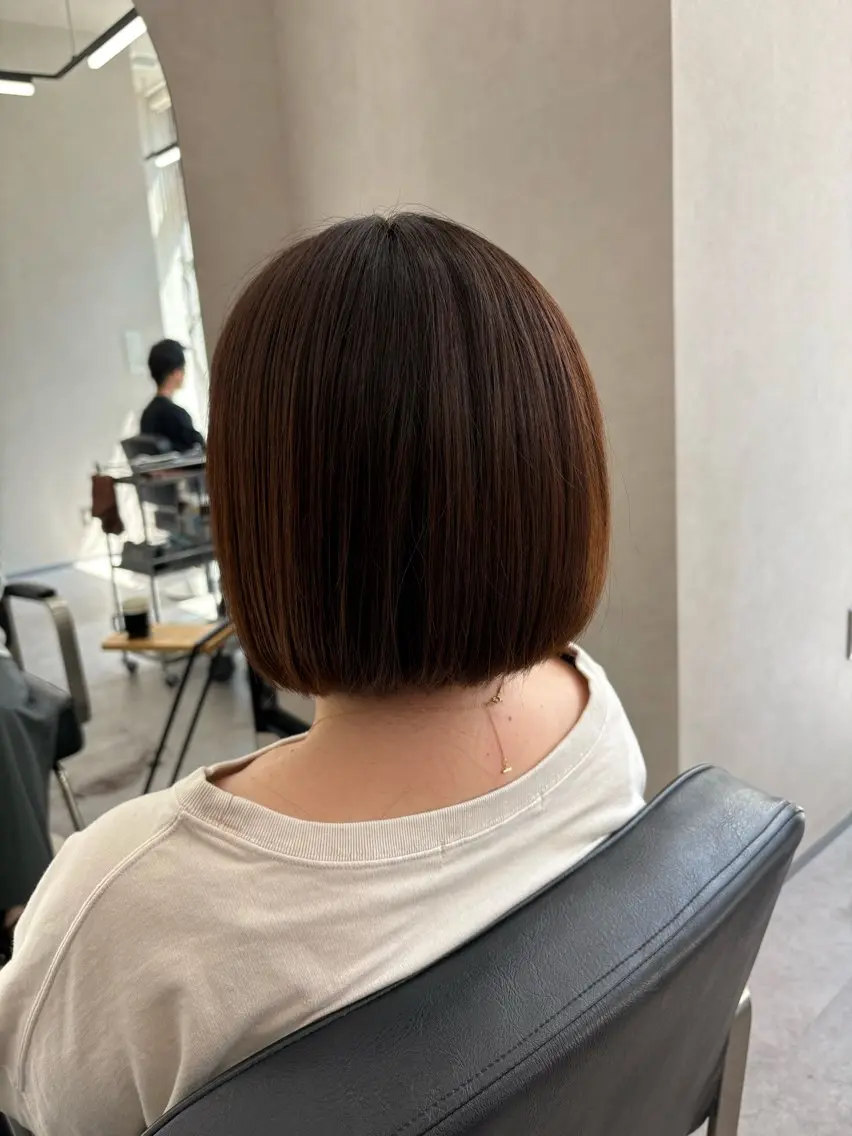 ショート カラー ブラウンカラー ナチュラルブラウン ボブ カット ヘアカラー トリートメント 神永🌿大人ショート /ボブ/透明感カラーのヘアスタイル