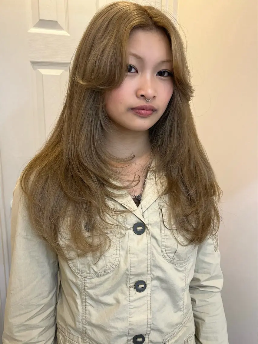 ロング レイヤーカット カット yuka ボブカットモデルのヘアスタイル