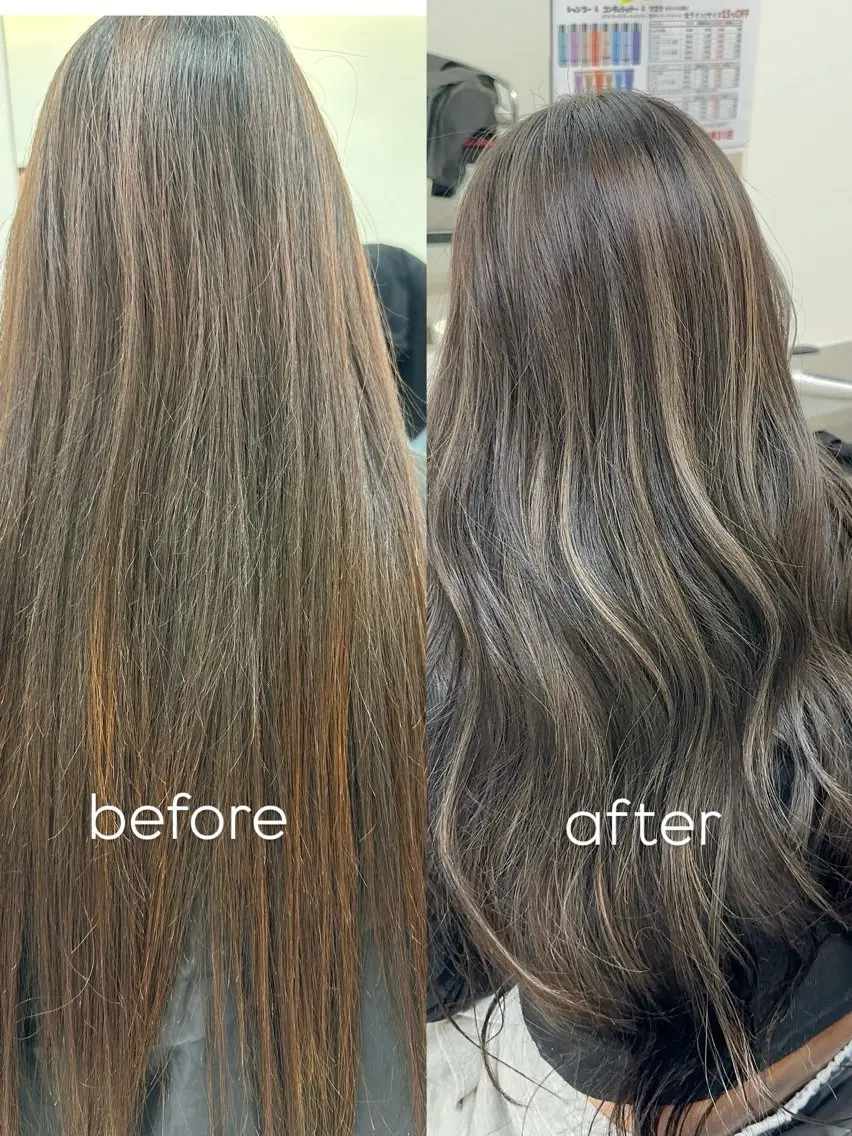ロング カラー ヘアアレンジ ヘアカラー トリートメント 久米 治仁のヘアスタイル