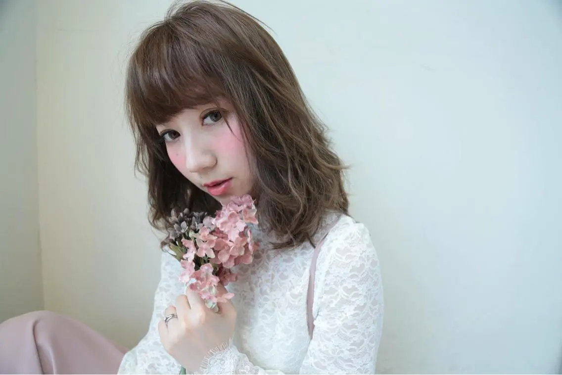 ミディアム ミディアムパーマ 農添 杏のヘアスタイル