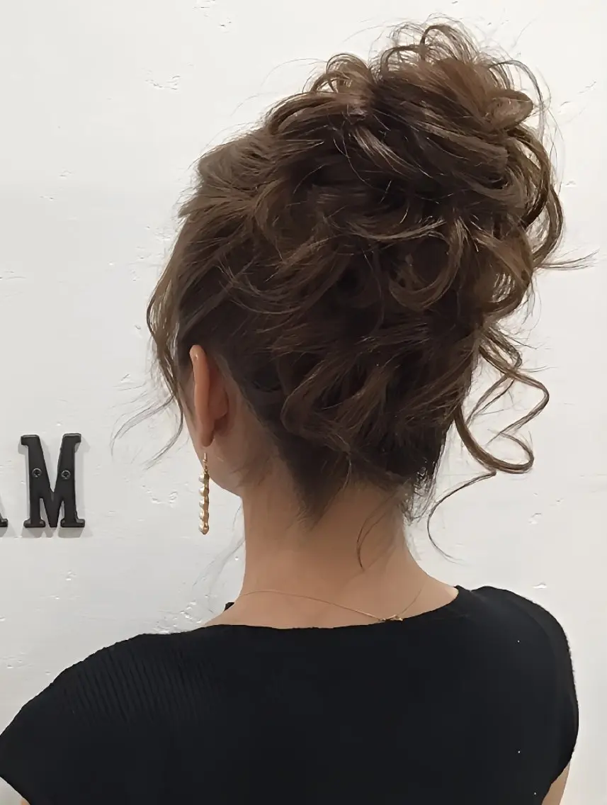 ロング ヘアアレンジ おくれ毛 ヘアセット❤️着付け Akaneのヘアスタイル