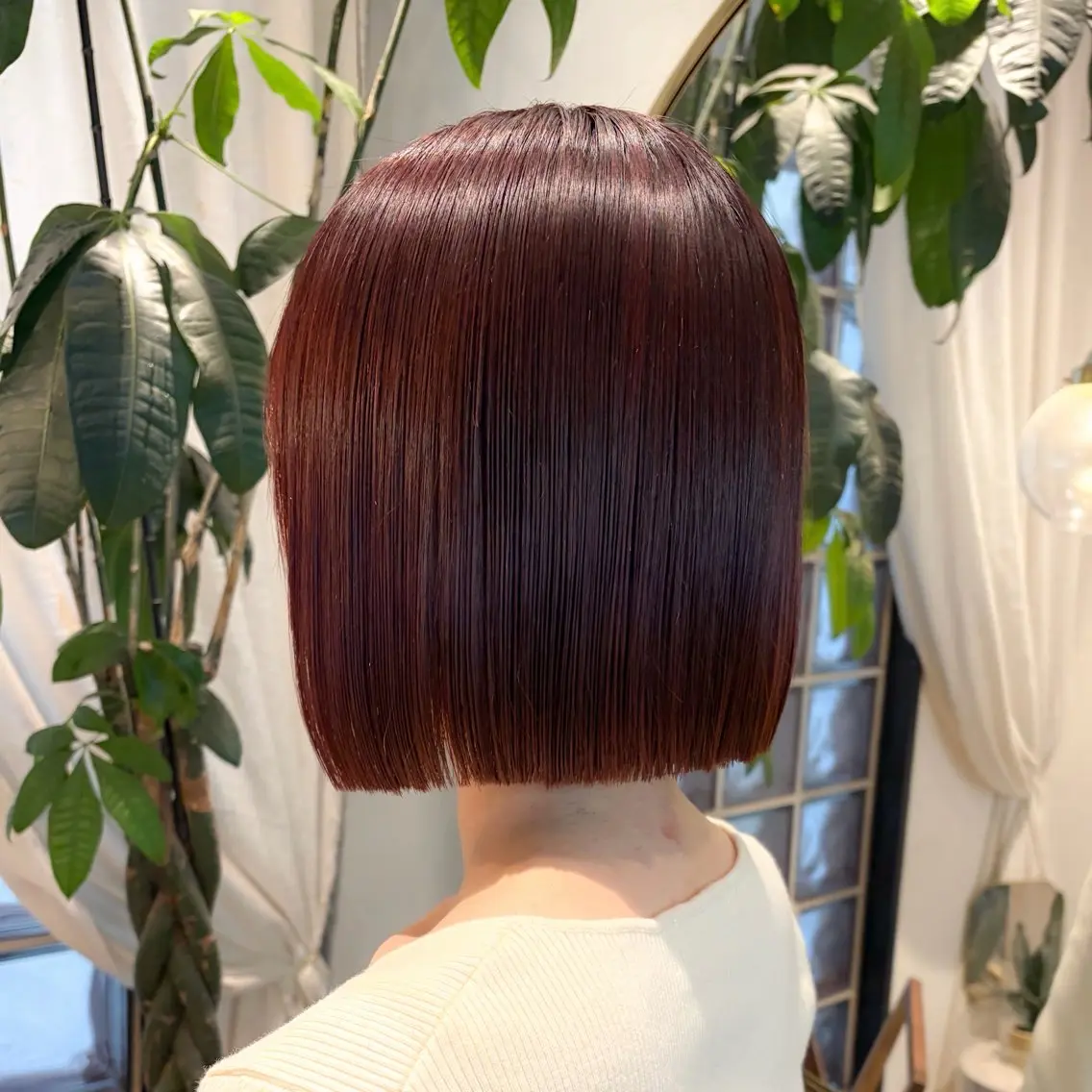 ショート カラー 縮毛矯正 カット ヘアカラー 縮毛矯正 トリートメント ♥️ボブ縮毛矯正/暖 色/minami♥️のヘアスタイル