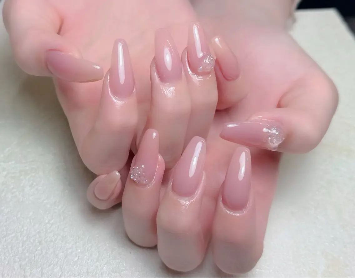 ネイル オーロラネイル 長さ出し フットネイル フレンチネイル ジェルネイル ハンドネイル 中野駅から2分 MEO NAILのネイルデザイン