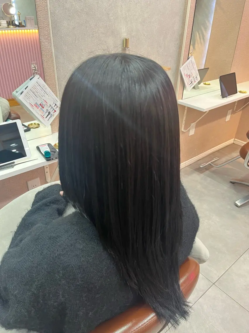 カラー 黒髪 ブルーカラー ブルーブラック 透明感カラー 大森聖 Haney89のヘアスタイル