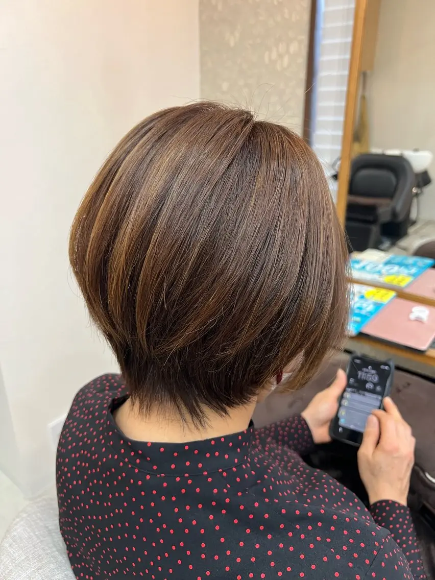 ショート カラー ハイライトカラー ハイライト 村松 優美のヘアスタイル