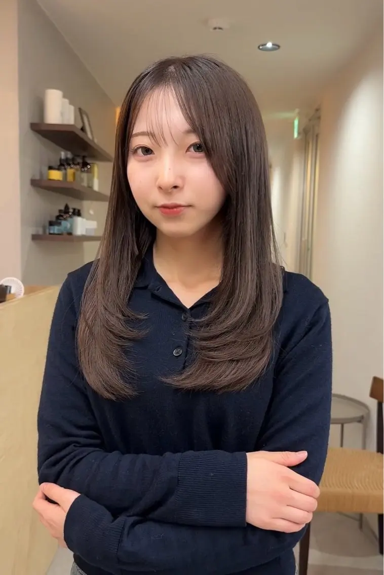 🦋人気クーポン🦋レイヤー人気【韓国カット+ワンカラー+超音波トリ 】レイヤーカット ハッシュカット ウルフ ボブの写真