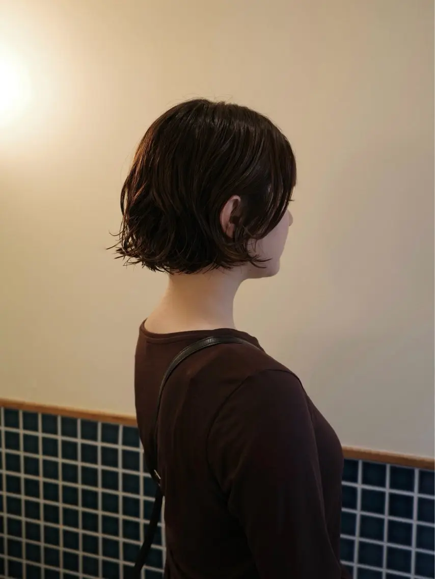 ミディアム カラー パーマ モトムラ アミのヘアスタイル