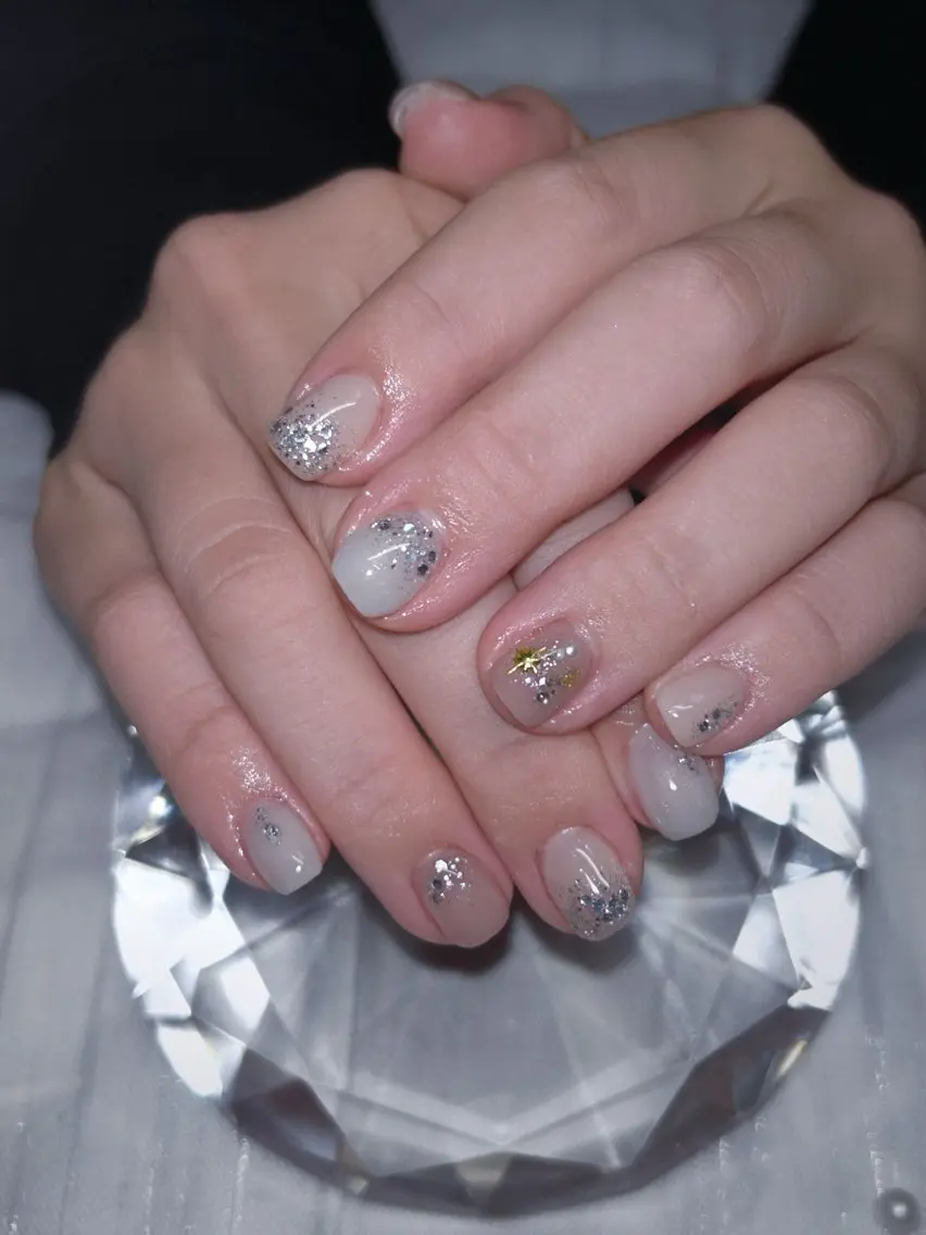 ネイル アートネイル フレンチネイル ジェルネイル グラデーション マグネットネイル ハンドネイル Cute Tips nailのネイルデザイン