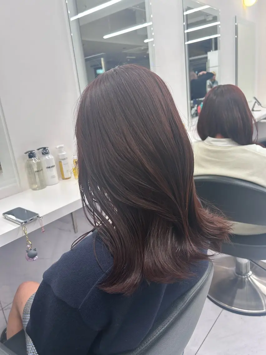 ロング カラー パーマ ヘアアレンジ メンズ キッズ ヘアカラー トリートメント ヘアセット ブリーチなしカラー/ ブラウン/レイヤーのヘアスタイル