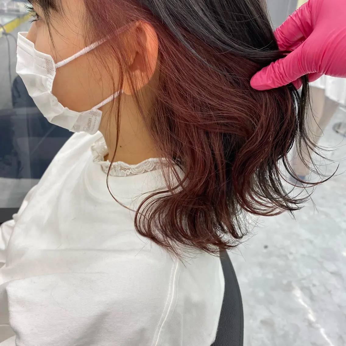 ミディアム カラー ヘアアレンジ ヘアカラー トリートメント mai🍑暖色カラー /レイヤー💖のヘアスタイル