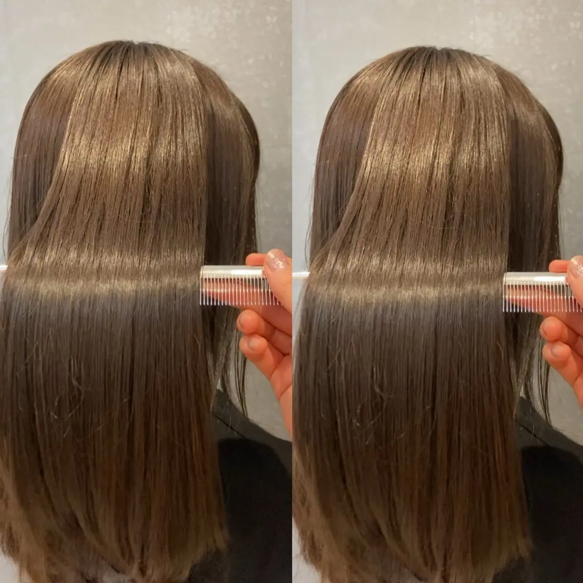 セミロング カラー ブラウンカラー 透明感カラー み うのヘアスタイル