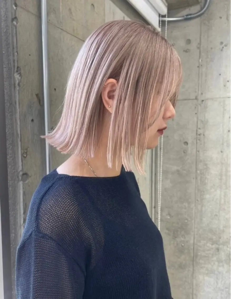 ミディアム カラー ブリーチ ケアブリーチ ハイトーンカラー 🎀メンズパーマ☆ 艶カラー☆Syuriのヘアスタイル