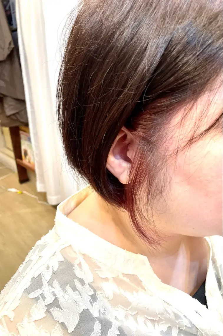 ショート カラー インナーカラー ピンクカラー ボブ カット ヘアカラー トリートメント HempBeauty 浅野アサミのヘアスタイル
