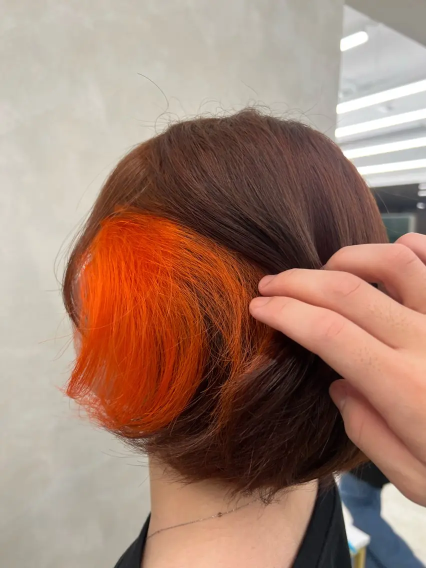 ミディアム カラー ヘアカラー 透明感デザインカラー /髙橋/白髪ぼかし可のヘアスタイル
