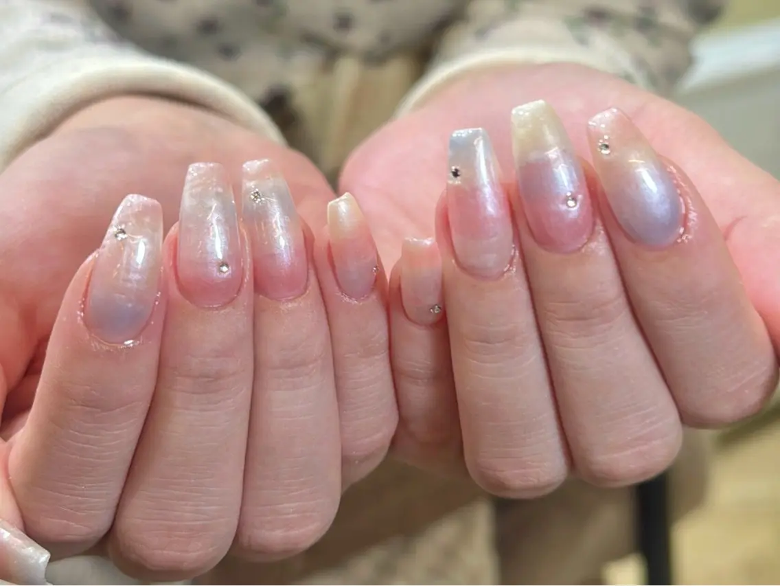 ネイル フレンチネイル ニュアンスネイル オフィスネイル シンプルネイル 春ネイル ハンドネイル 清水 夏澪のネイルデザイン