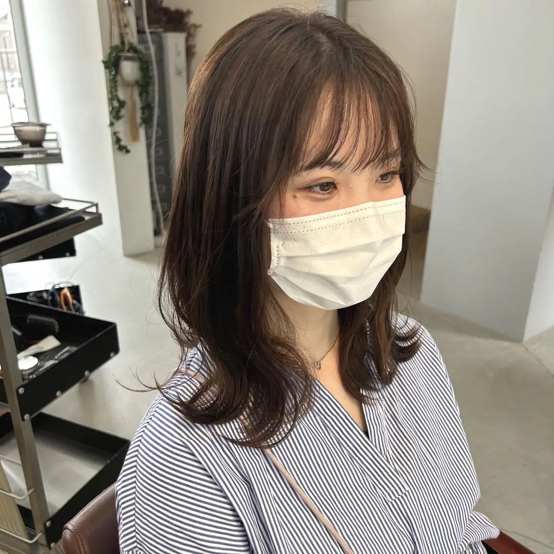 ミディアム ヘアカラー 綿貫 美雪のヘアスタイル