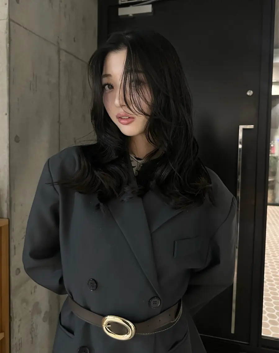 セミロング レイヤーカット カット ヘアカラー 中里 凜/無料カット 🎀/自由が丘のヘアスタイル