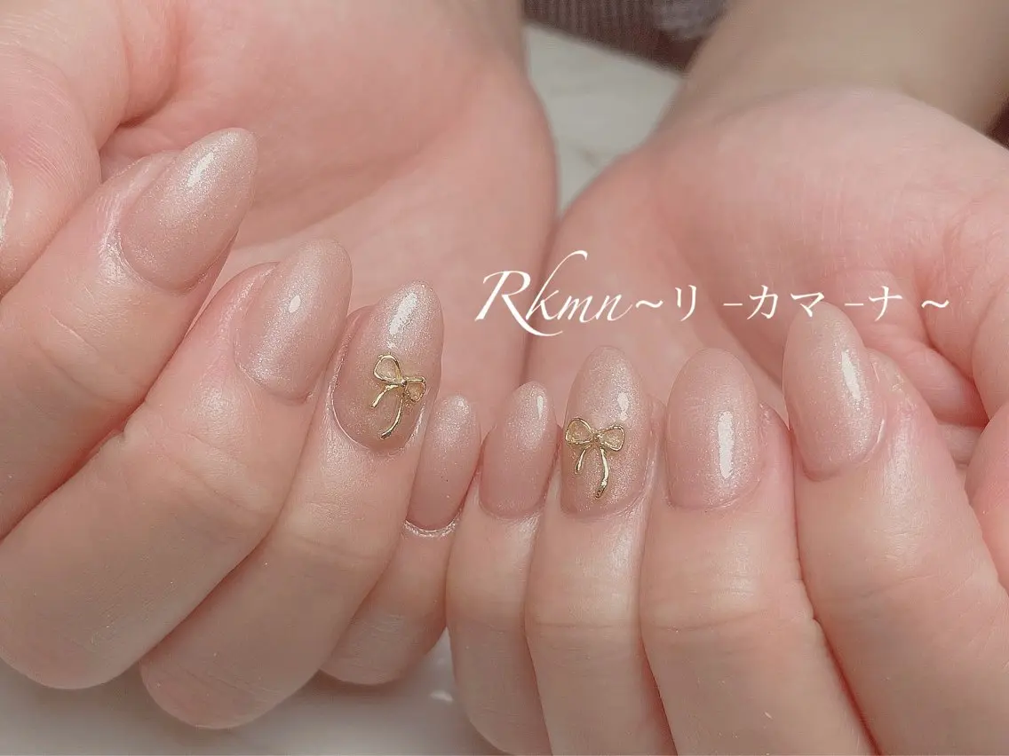 ネイル アートネイル 持ち込み リボン スカルプネイル ハンドネイル フットネイル ハンドケア Rkmn ~リ-カマ-ナ~のネイルデザイン