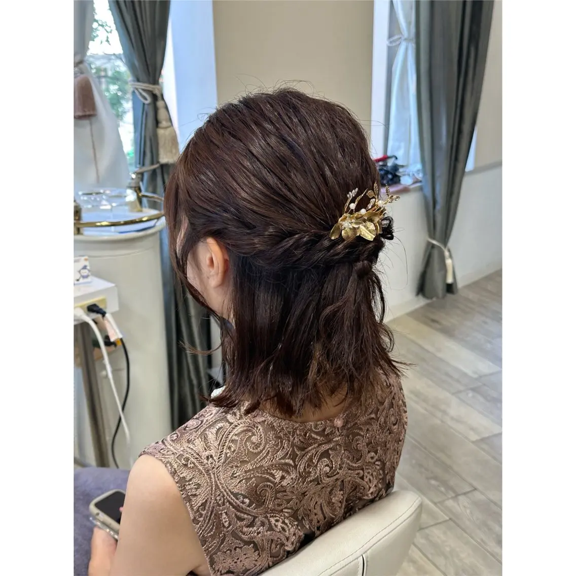 ミディアム ヘアセット しまうち れおなのヘアスタイル