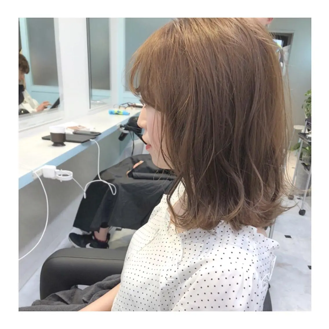 ミディアム カラー 透明感カラー グレージュ オリーブグレージュ オリーブグレー レイヤーボブ/ボブ 仲川和人のヘアスタイル