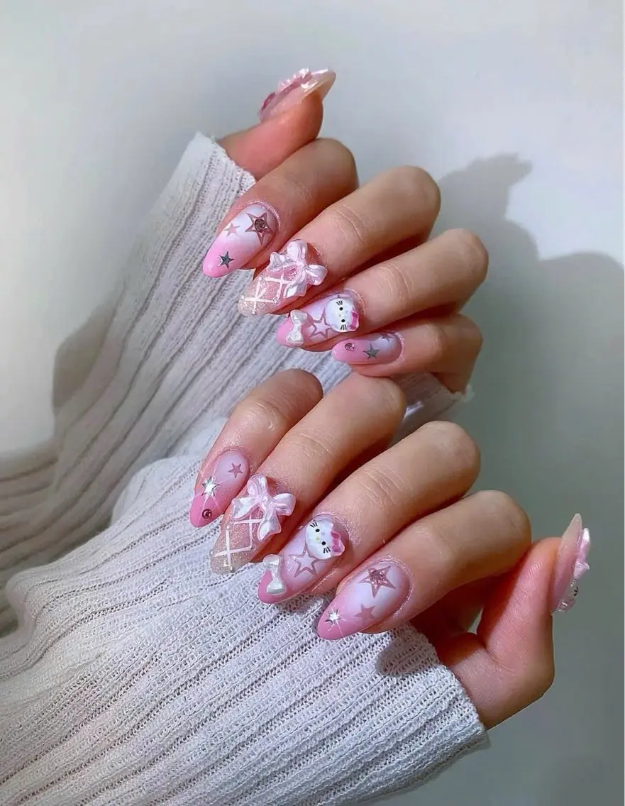 ネイル キラキラネイル マグネットネイル ミラーネイル ニュアンスネイル 春ネイル MeiMei Nail モデル募集のネイルデザイン