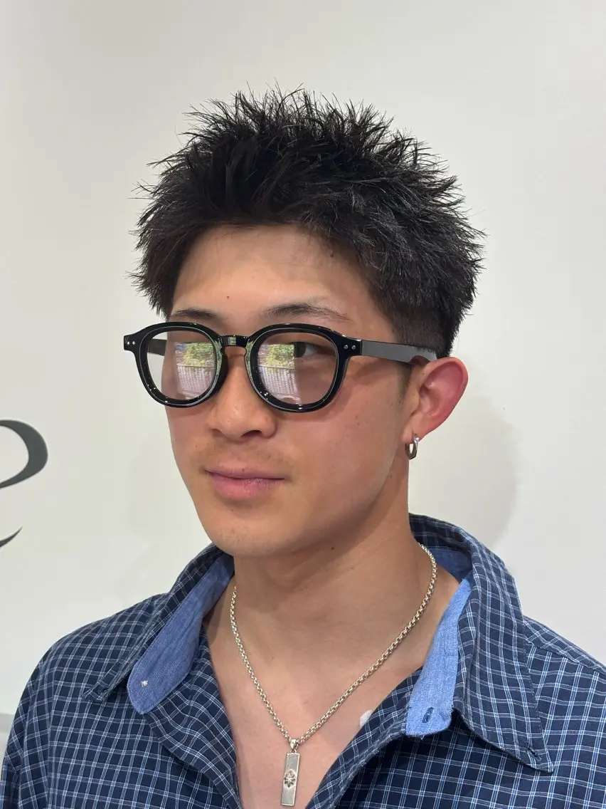 ショート メンズ メンズショート スパイキーショート ショートヘア カット トリートメント 【店長】メンズ職人 短髪　ハイトーン🔥のヘアスタイル