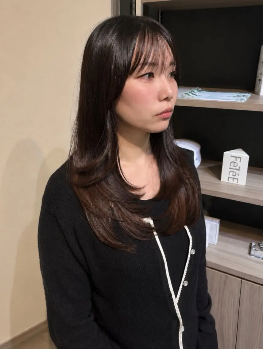 セミロング カット ありま ゆうなのヘアスタイル