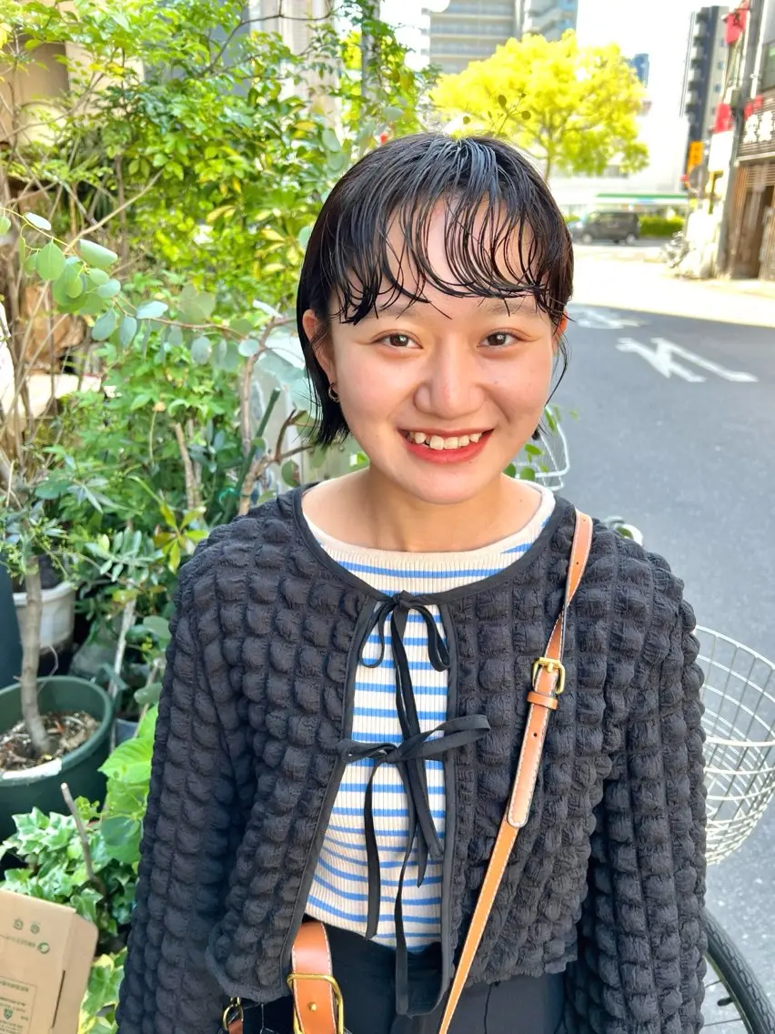 ミディアム パーマ カット パーマ トリートメント 宮川 日菜子のヘアスタイル