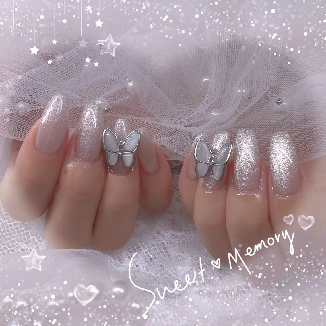 ネイル チークネイル フレンチネイル ガーリー ガラスフレンチ グラデーション ハンドネイル ハンドケア Chill Nailsalonのネイルデザイン