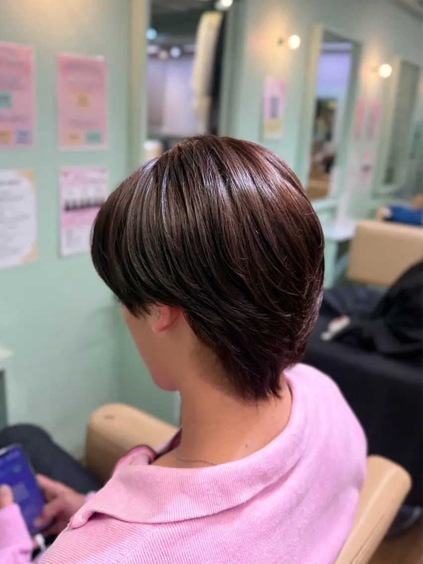 カラー メンズ ヘアカラー トリートメント ねね🍒ストレート/ 似合わせカラー🍒のヘアスタイル