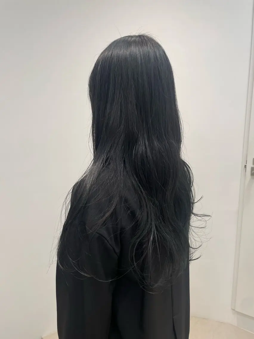 ロング カラー 黒髪 透明感カラー H I ＮＡのヘアスタイル