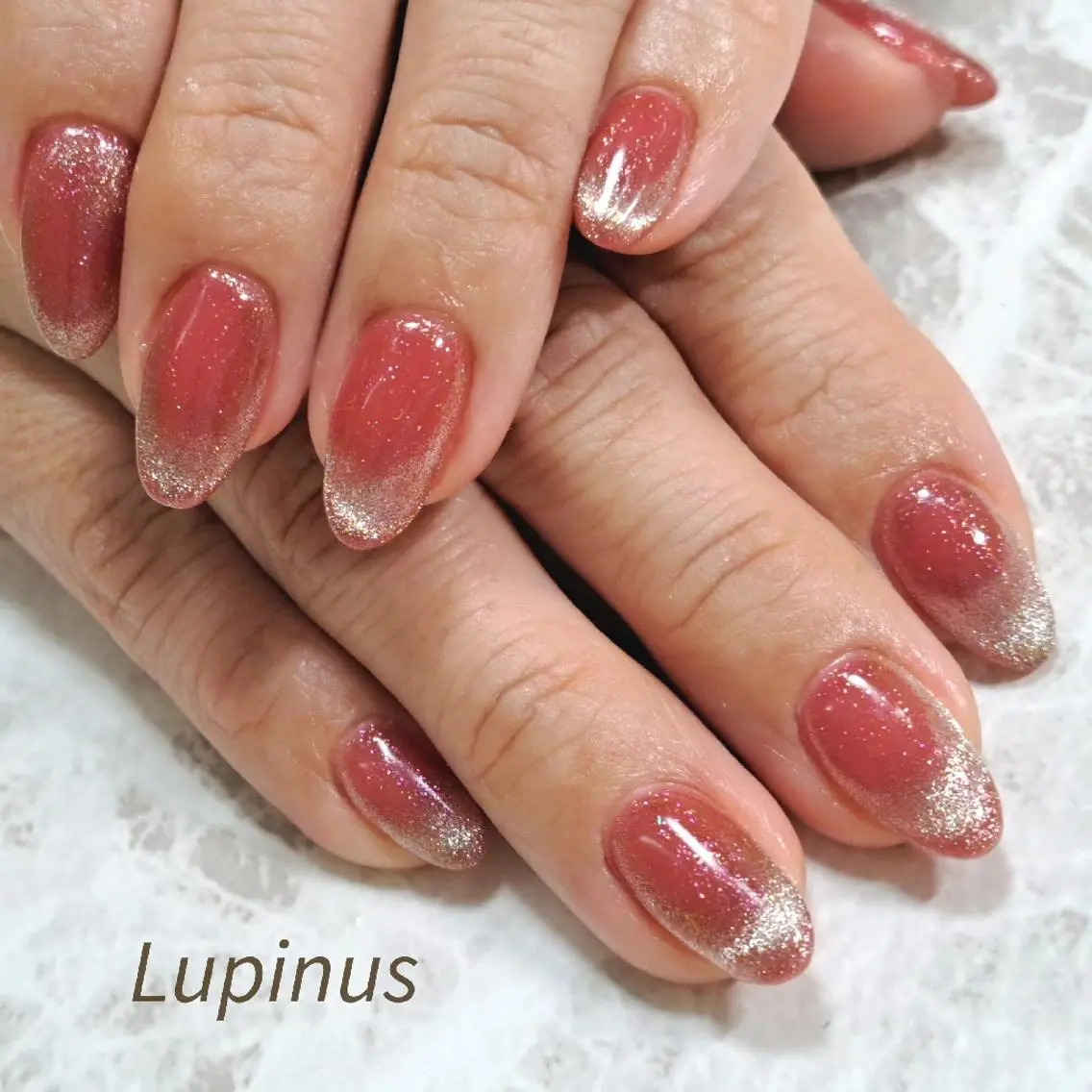 ネイル フレンチネイル マグネットネイル マグネットフレンチ Lupinus ルピナスのネイルデザイン