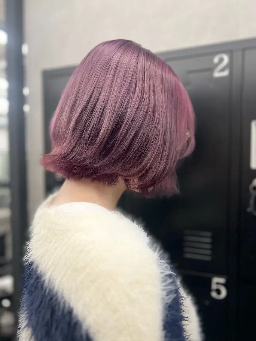 ミディアム カラー ピンクカラー バイオレットカラー バイオレットピンク カット ヘアカラー 透明感カラー特化🫧 🦋栗原🦋のヘアスタイル