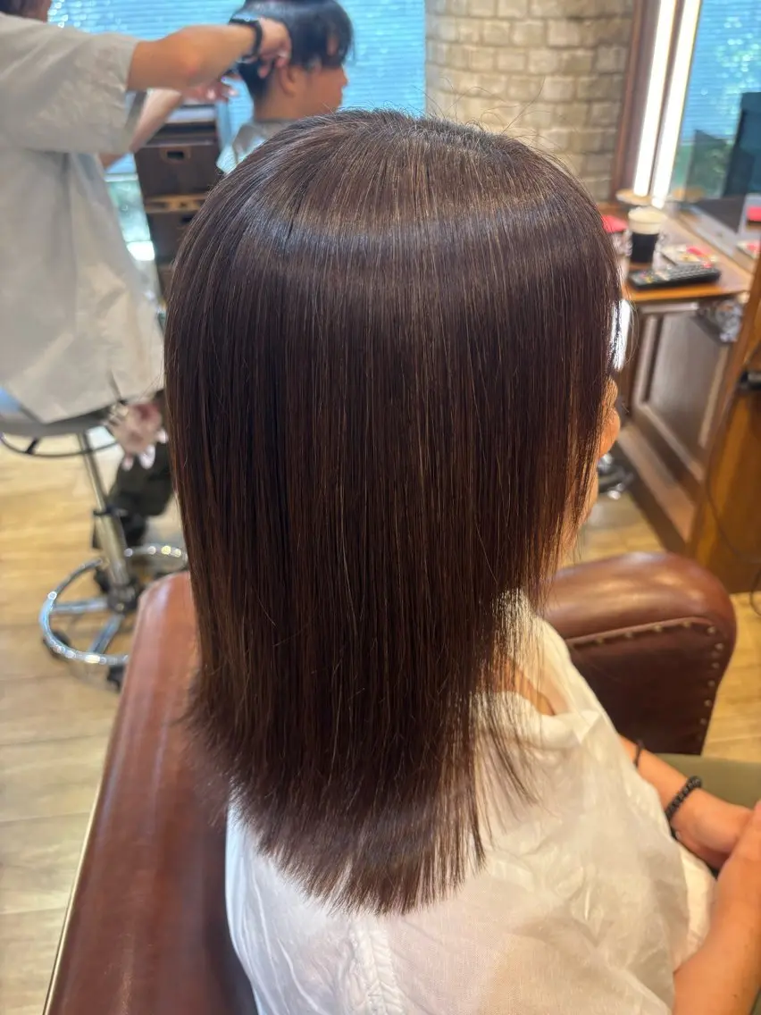 ミディアム カラー ヘアアレンジ 縮毛矯正 トリートメント 🫧縮毛矯正/髪質 改善🫧熊野未来のヘアスタイル