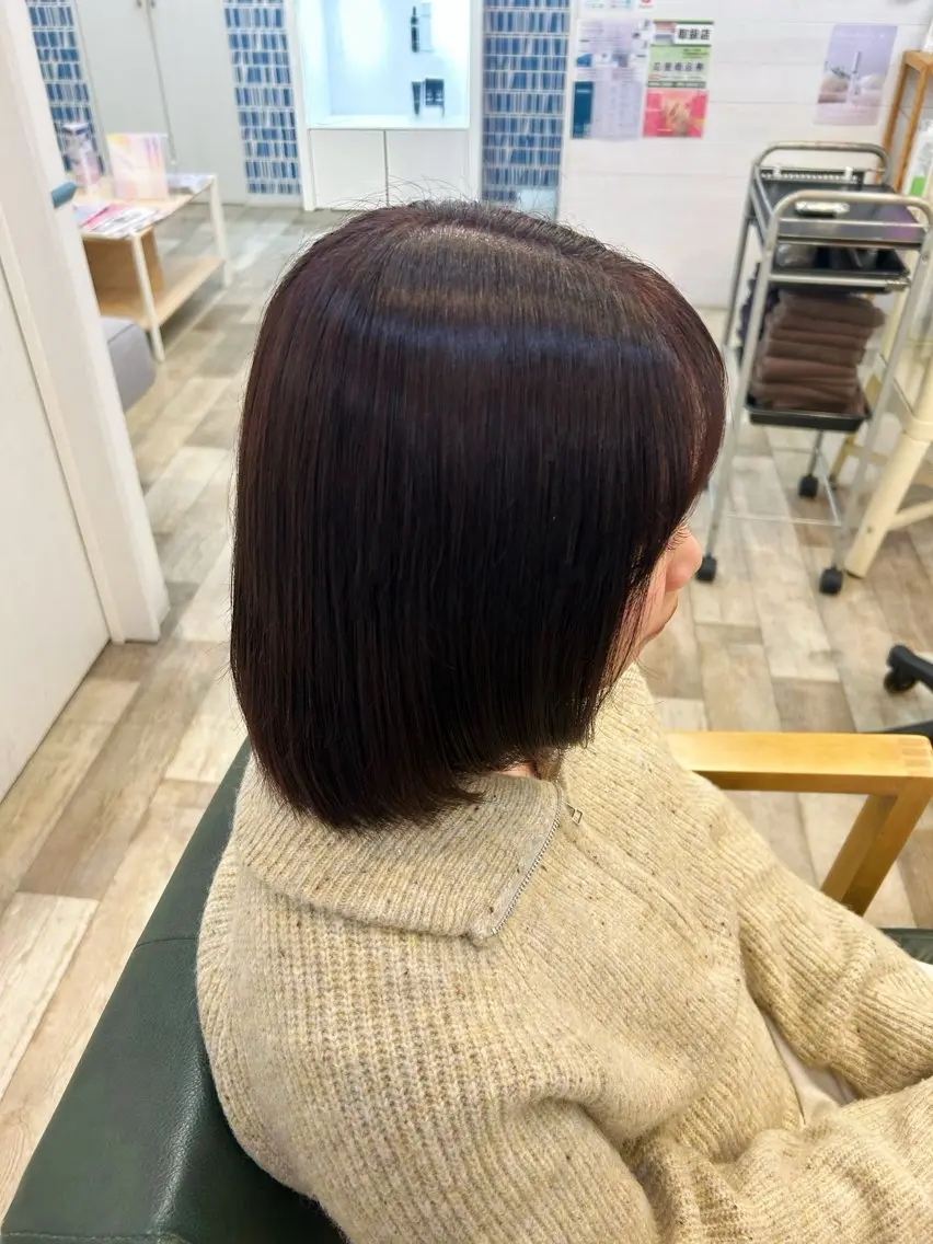 ミディアム カラー 透明感カラー ラベンダーカラー ピンクカラー ヘアカラー 青木 優雅のヘアスタイル