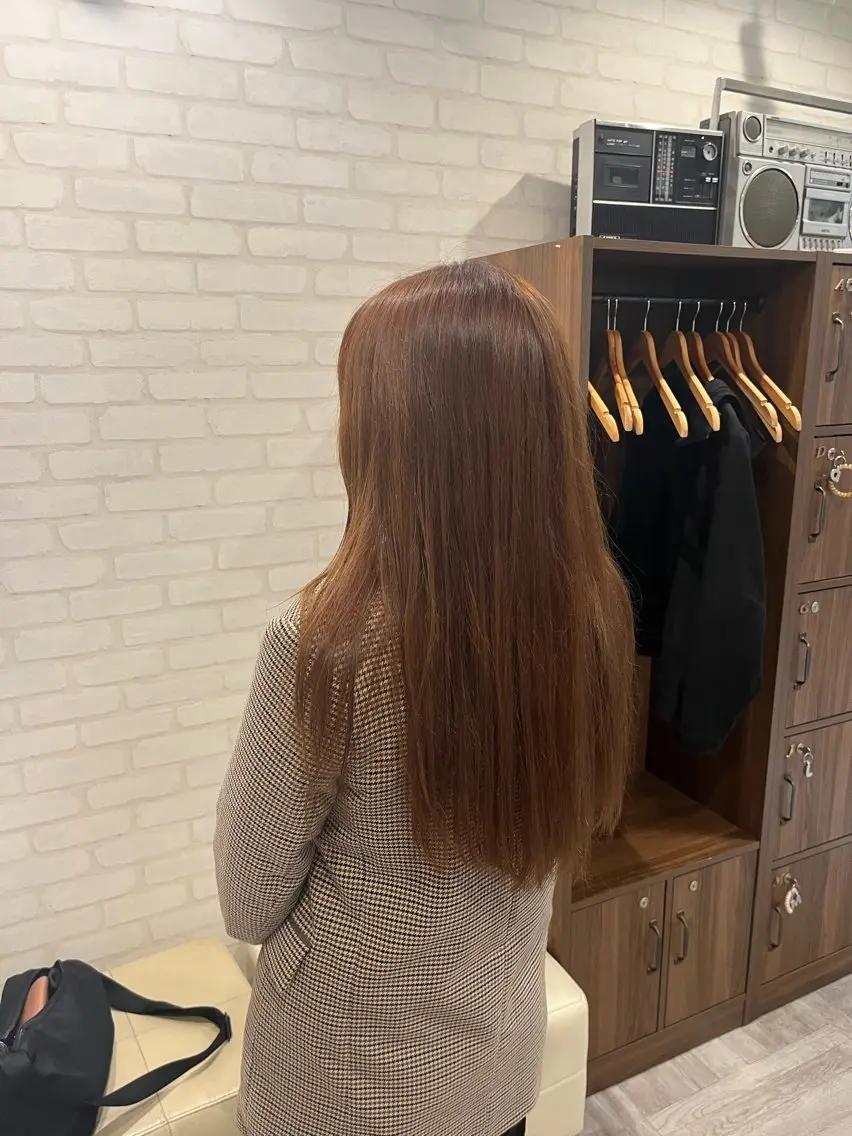 カラー ブラウンカラー オレンジ オレンジブラウン カット ヘアカラー 阿部 うららのマツエク・マツパデザイン